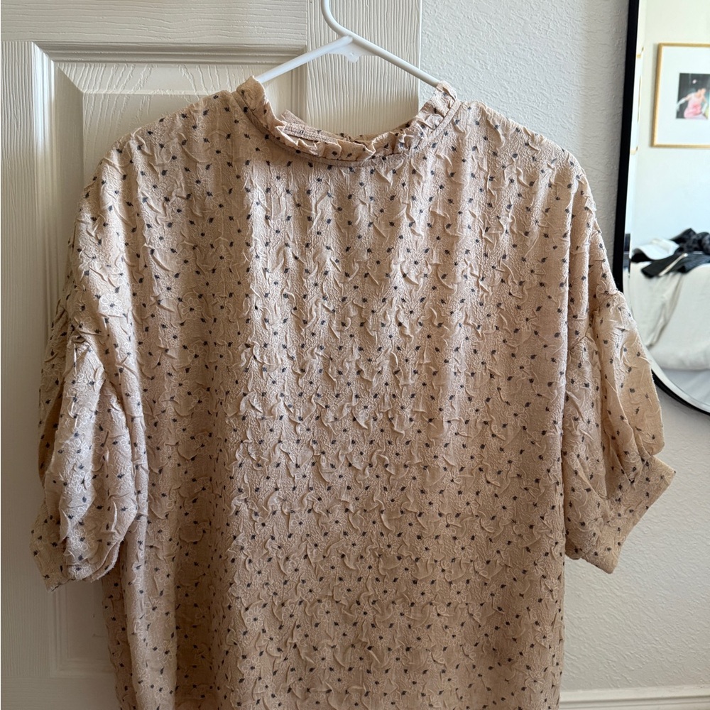 Roolee Light Tan Textured Top